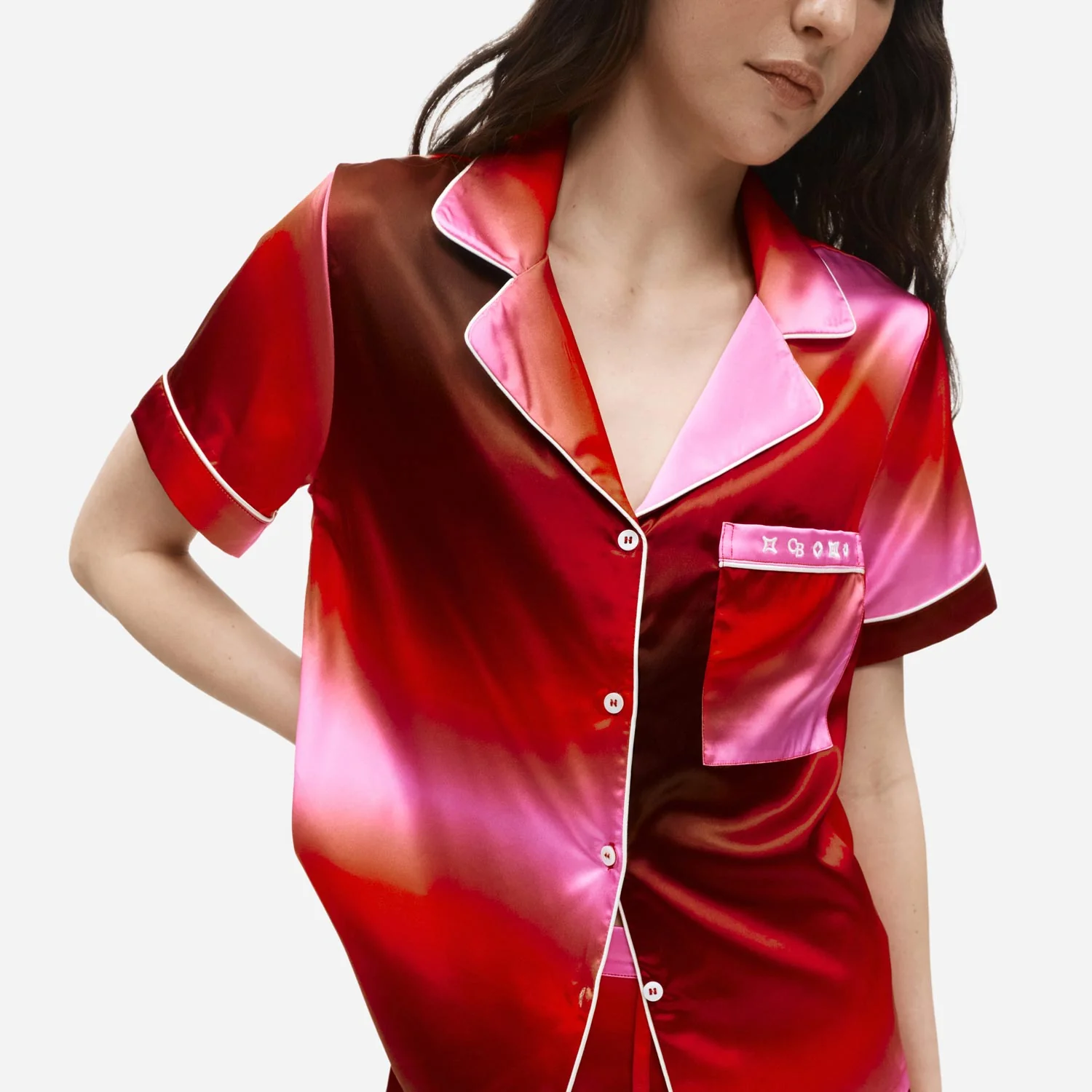 Ombre Organic Silk Short Pajama Set - Image 12