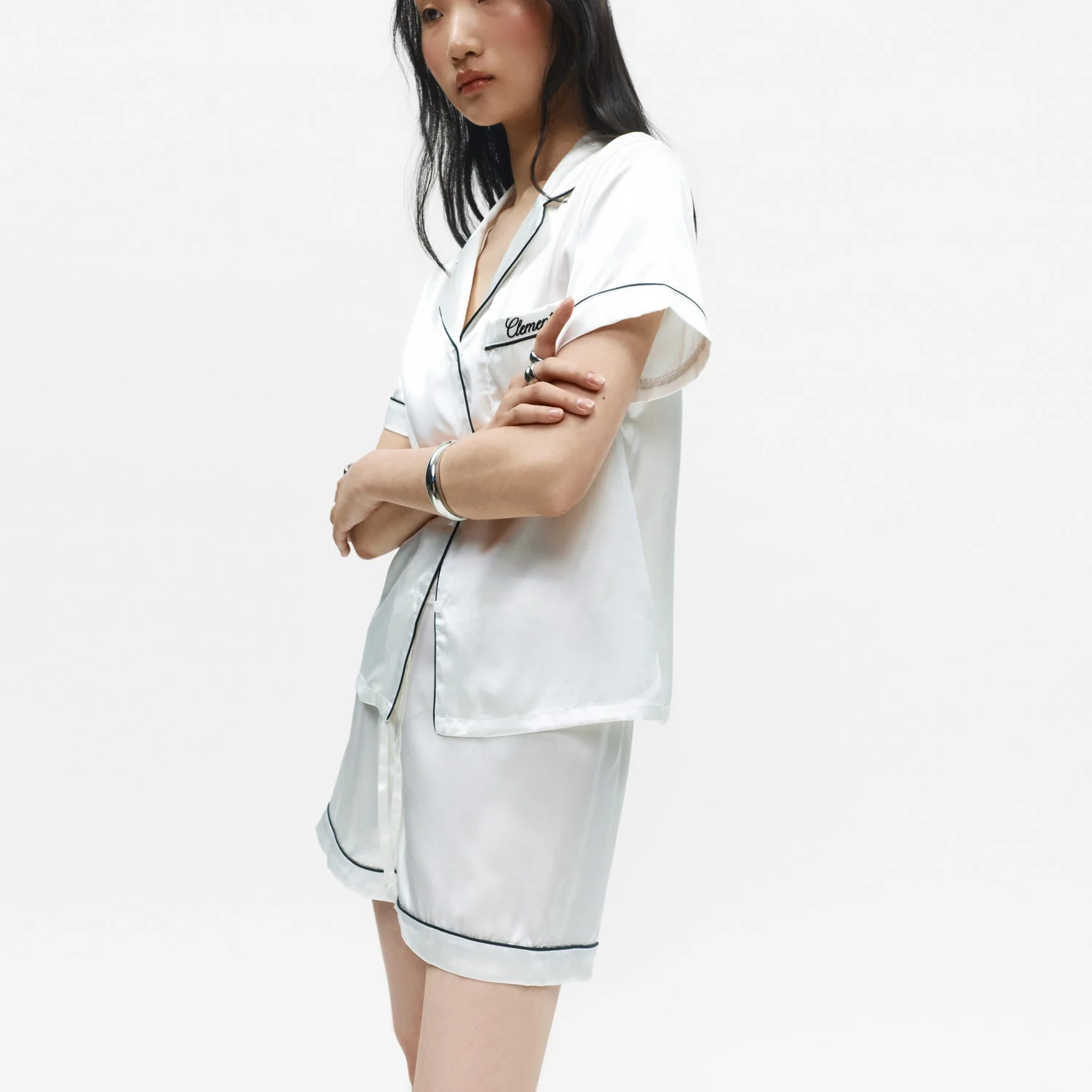 Organic Silk Embroidered Pajama Set - Image 10