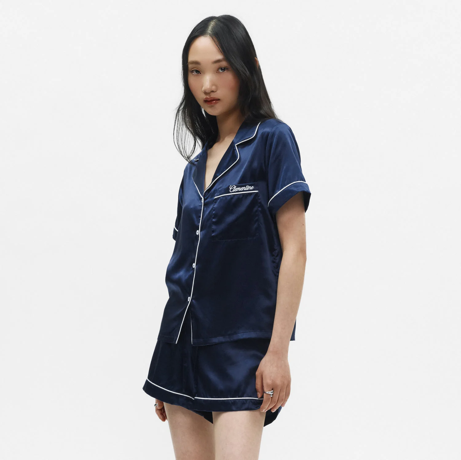 Organic Silk Embroidered Pajama Set - Image 13