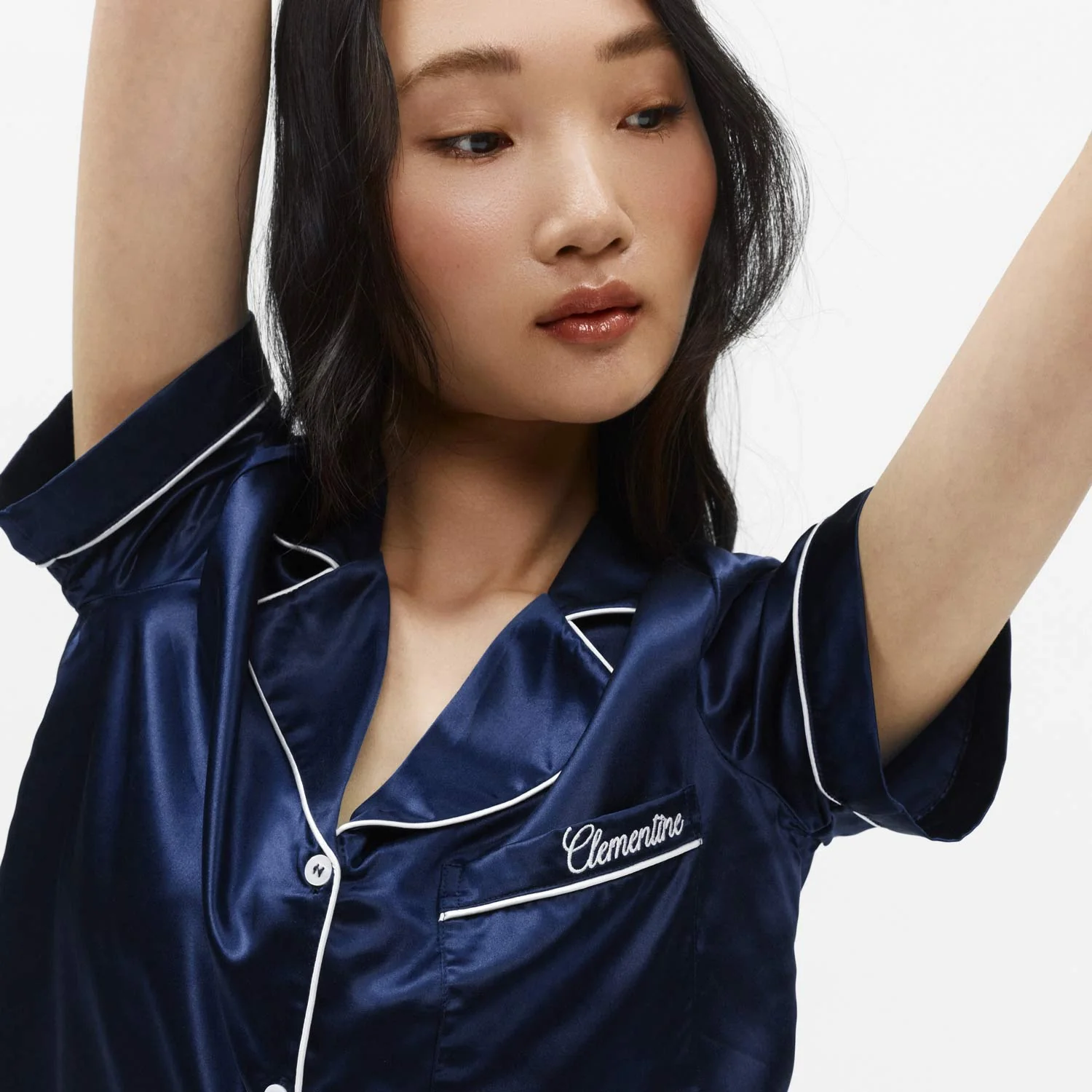 Organic Silk Embroidered Pajama Set - Image 22