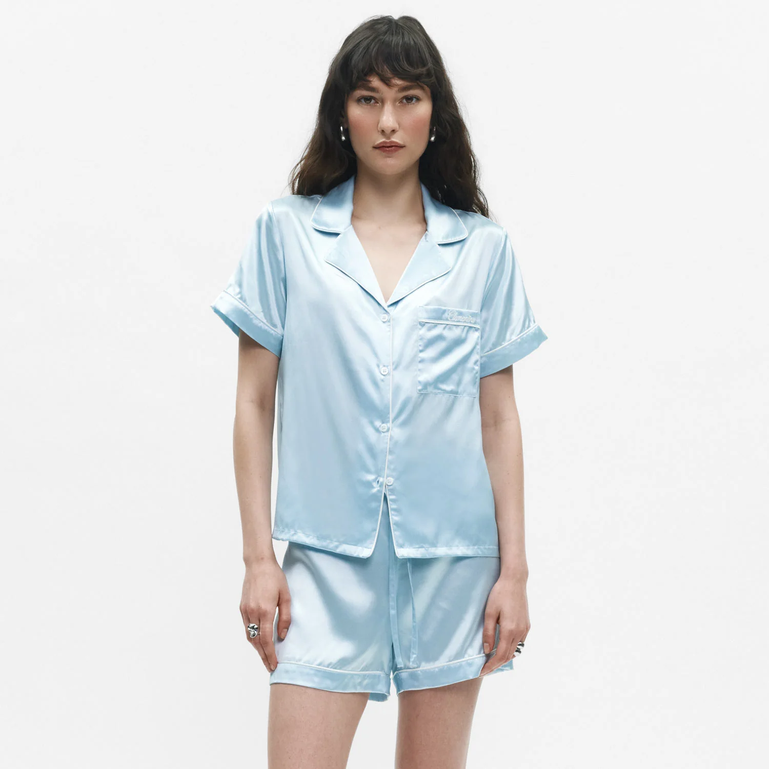 Organic Silk Embroidered Pajama Set - Image 23