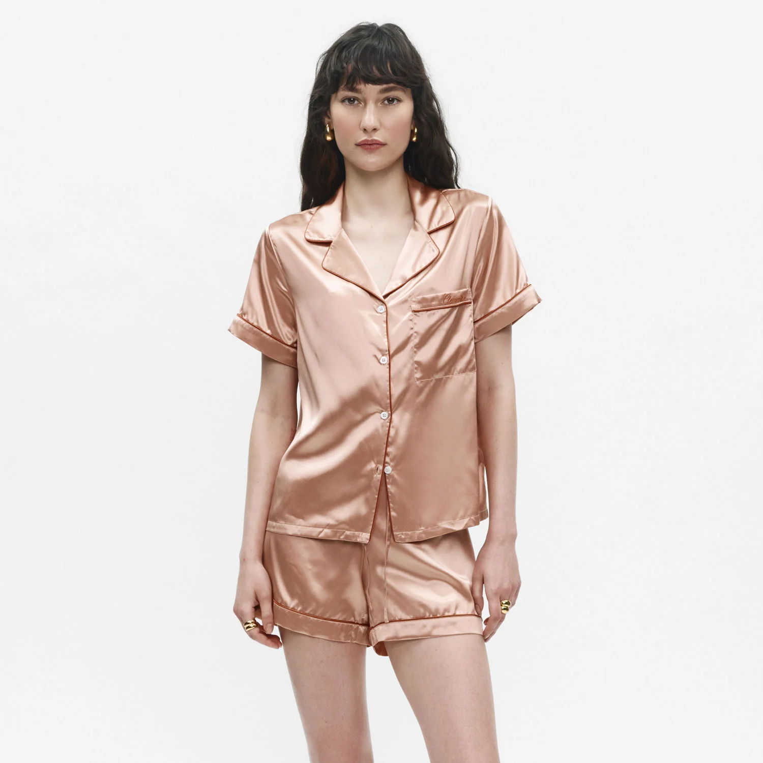 Organic Silk Embroidered Pajama Set - Image 35