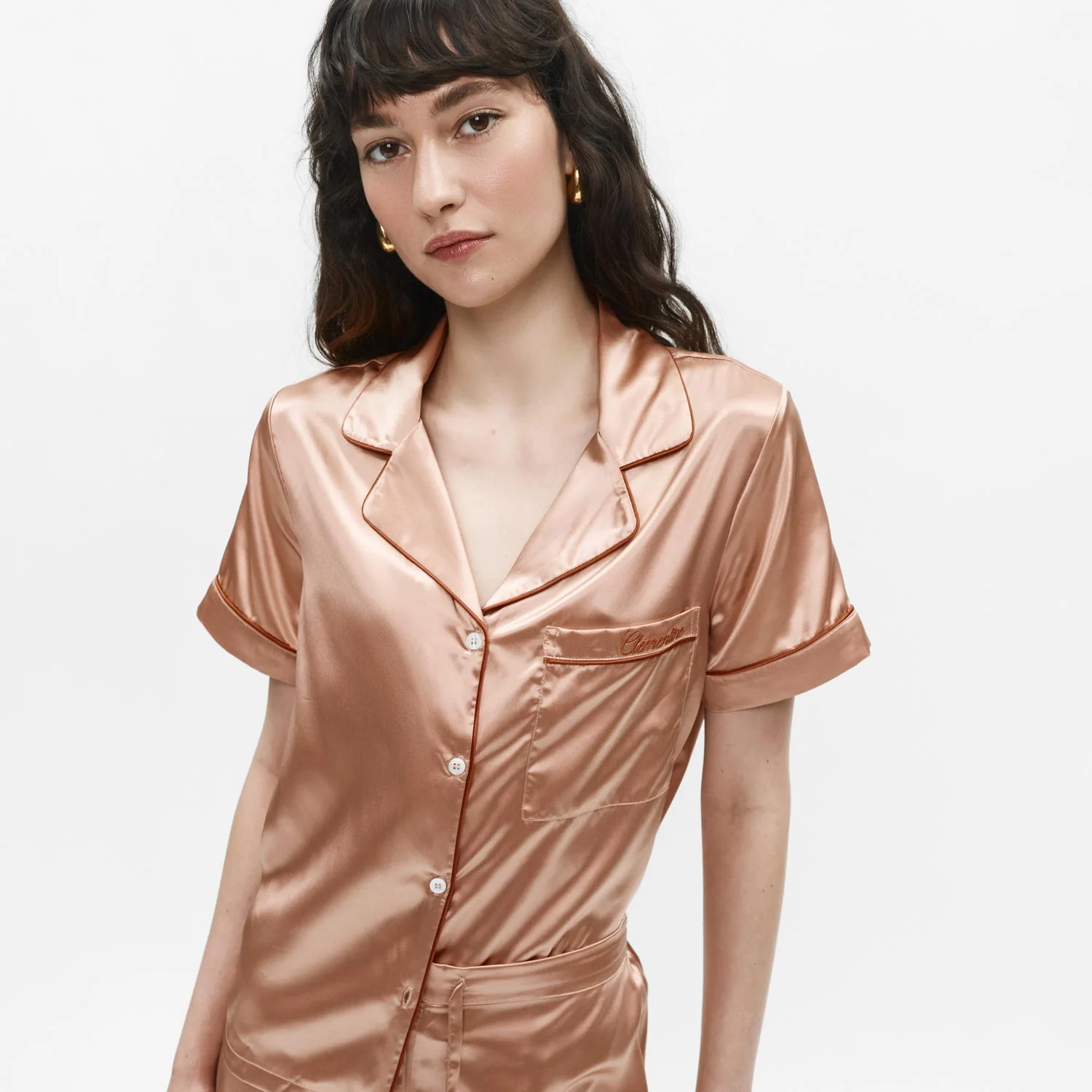 Organic Silk Embroidered Pajama Set - Image 36
