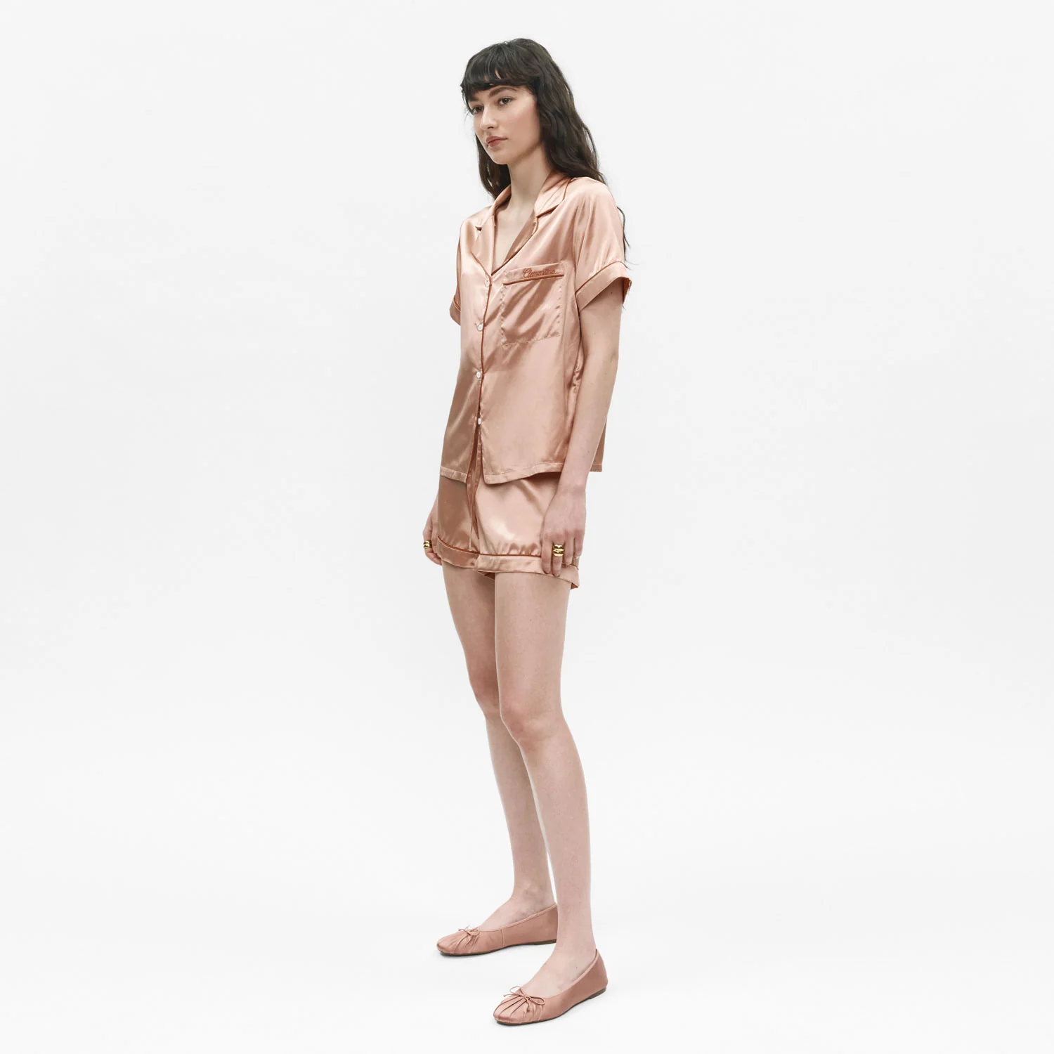Organic Silk Embroidered Pajama Set - Image 41