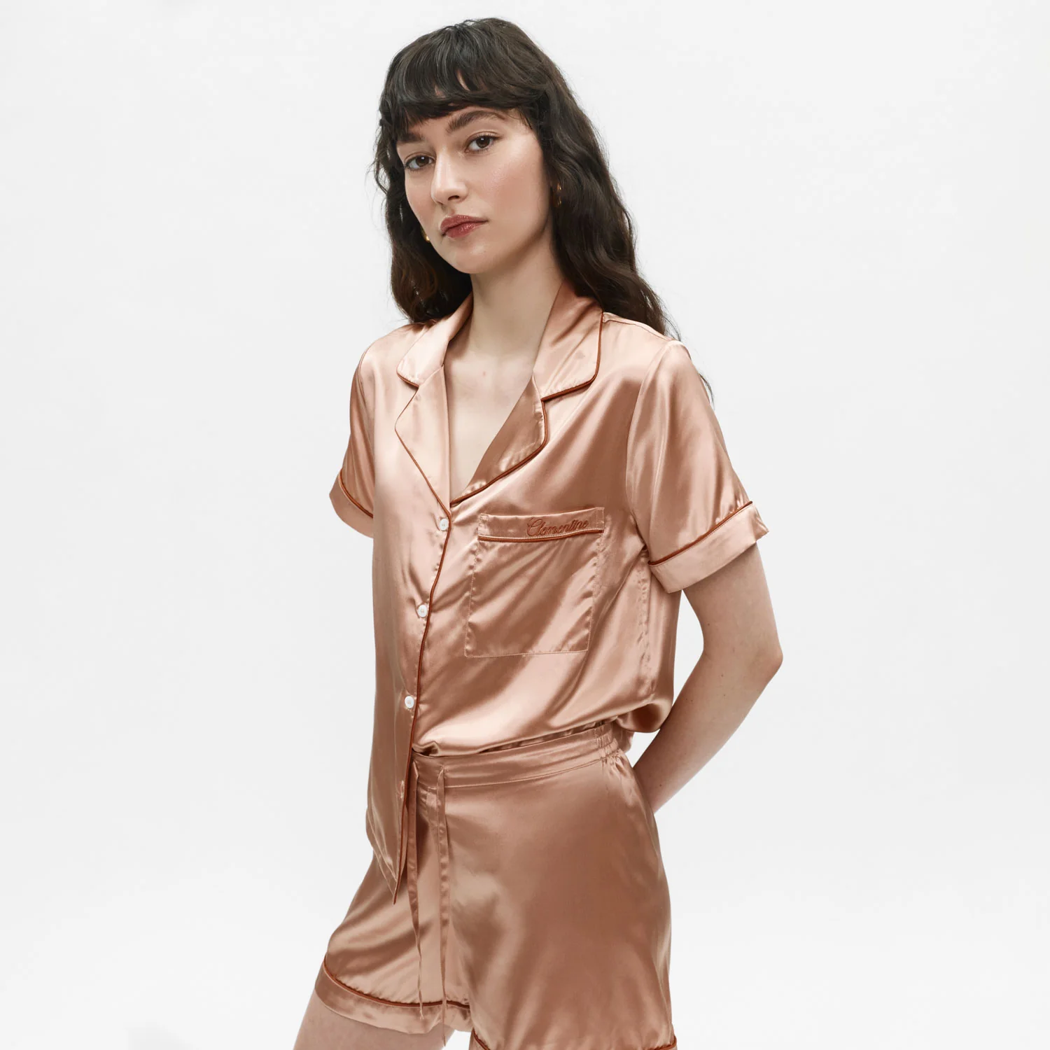 Organic Silk Embroidered Pajama Set - Image 44