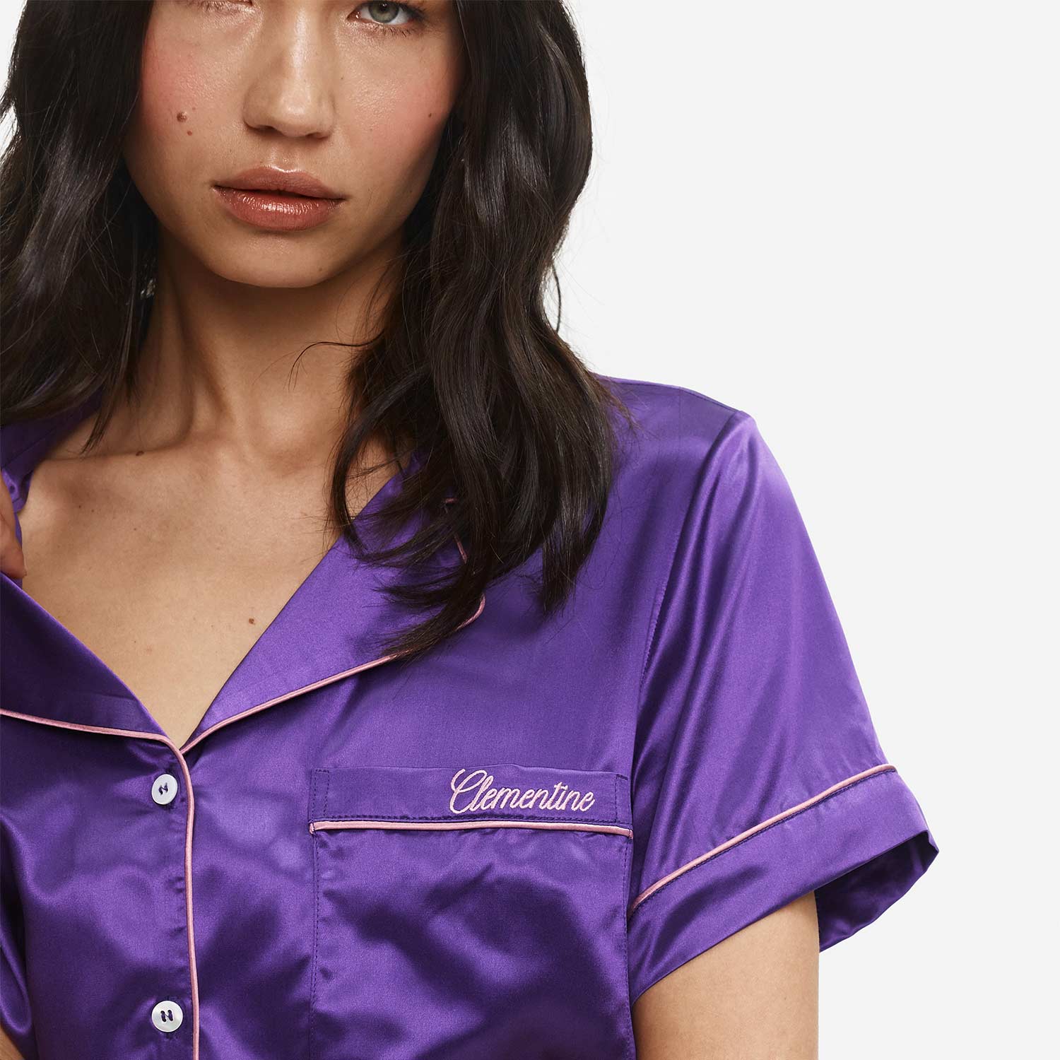 Organic Silk Embroidered Pajama Set - Image 47