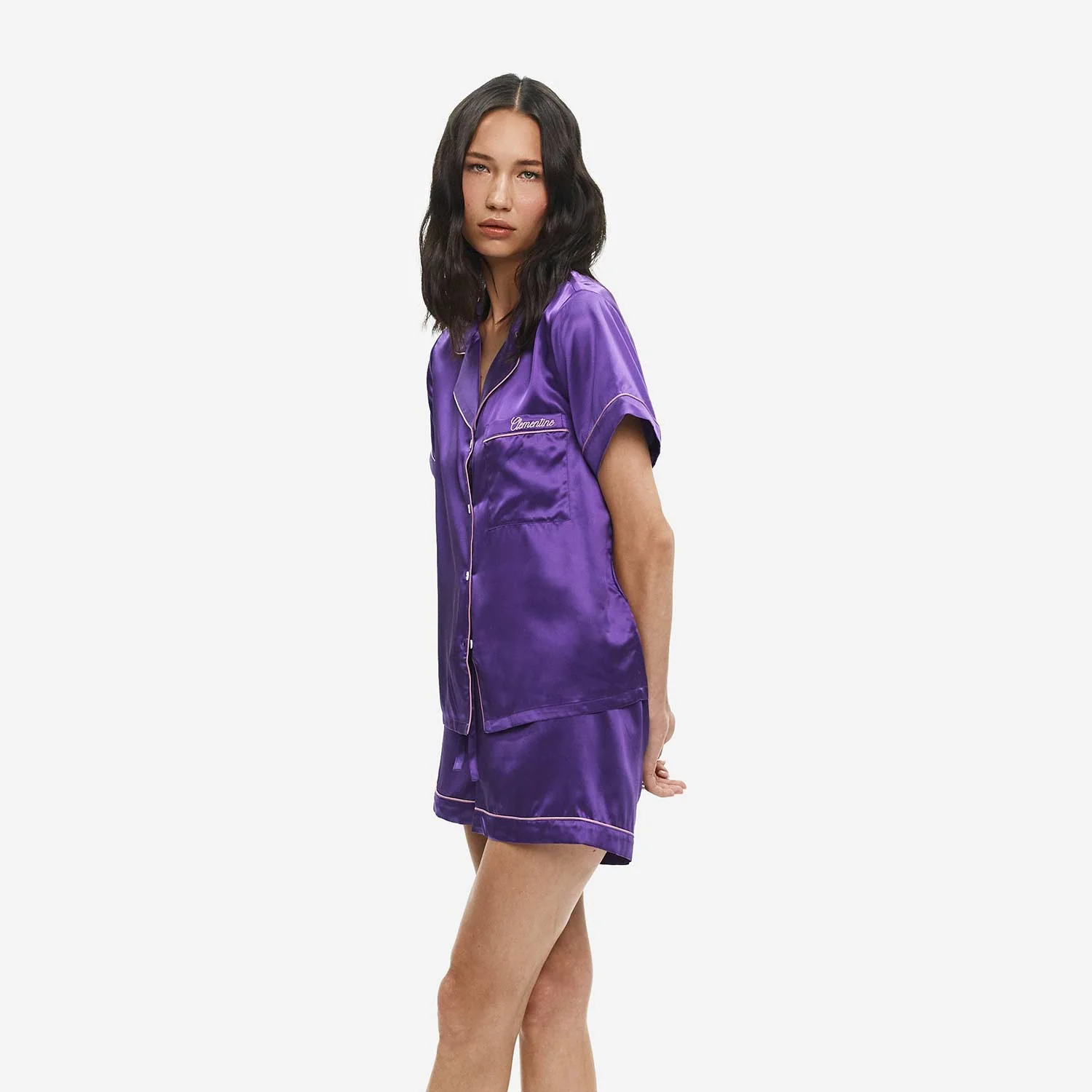 Organic Silk Embroidered Pajama Set - Image 50