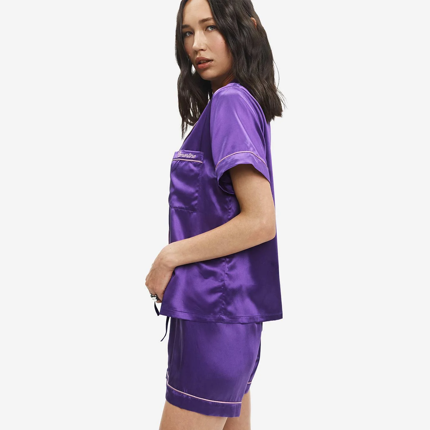 Organic Silk Embroidered Pajama Set - Image 56