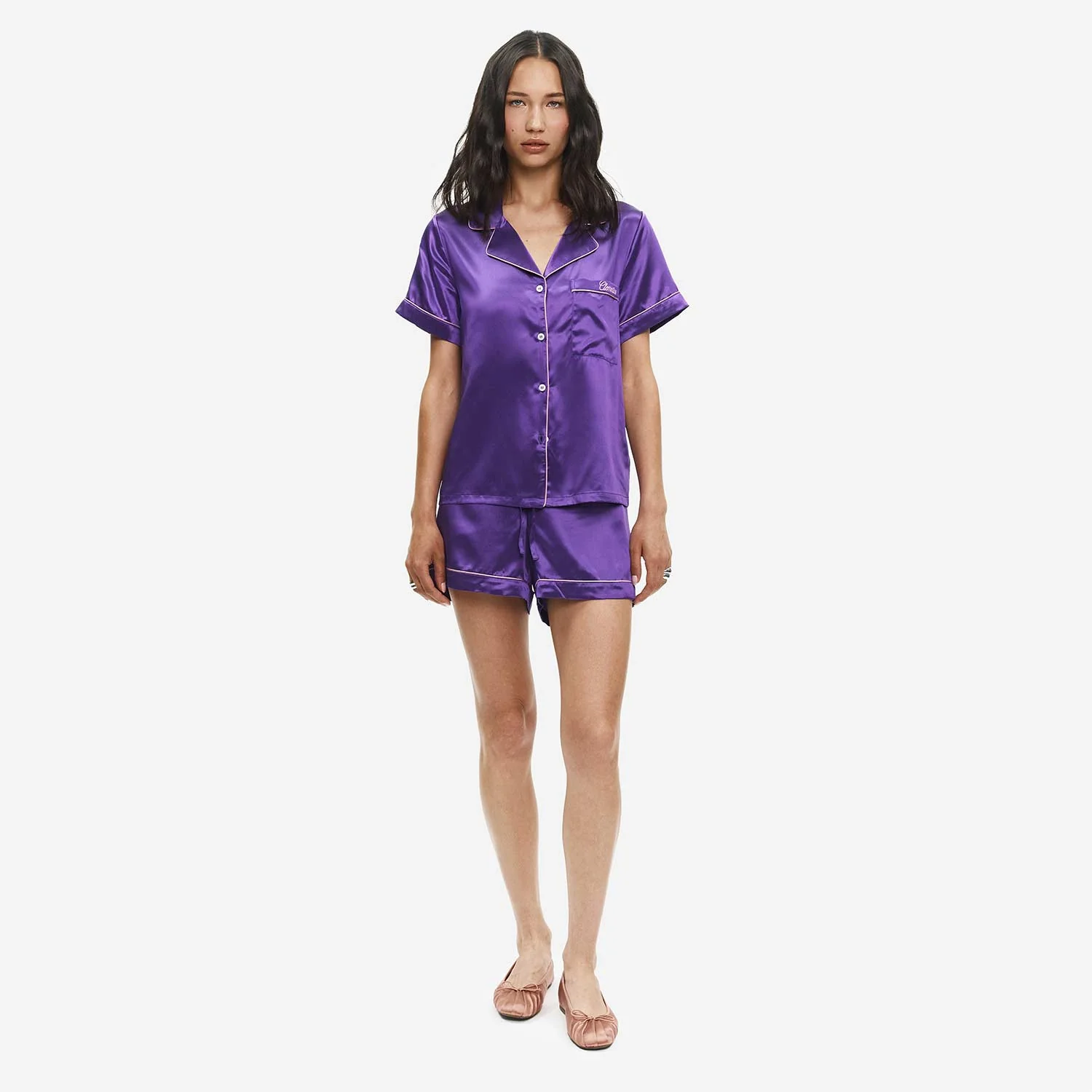 Organic Silk Embroidered Pajama Set - Image 57