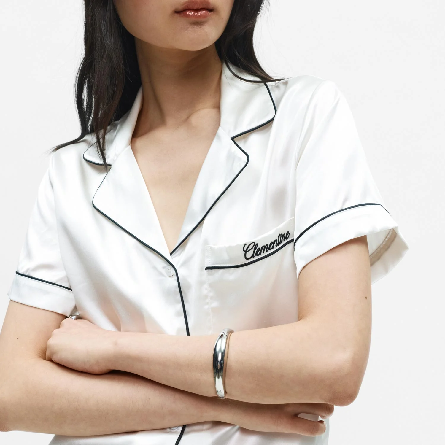 Organic Silk Embroidered Pajama Set - Image 7