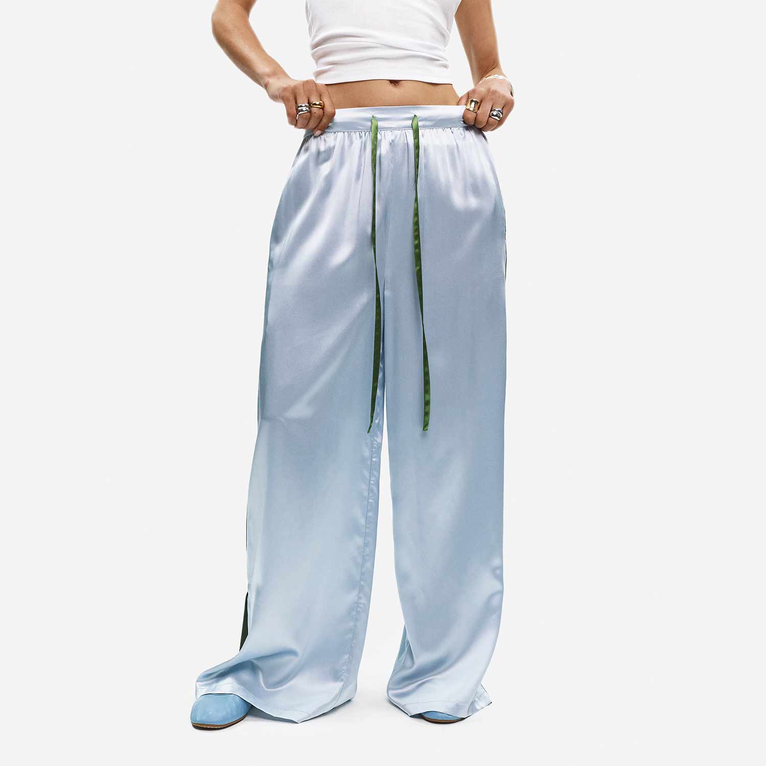Organic Silk Long Pajama Pants - Image 51