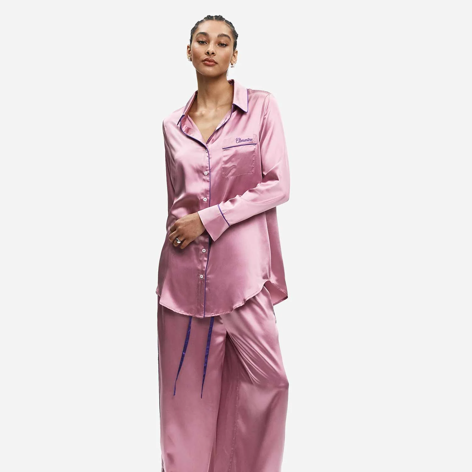 Organic Silk Long Pajama Set - Image 42