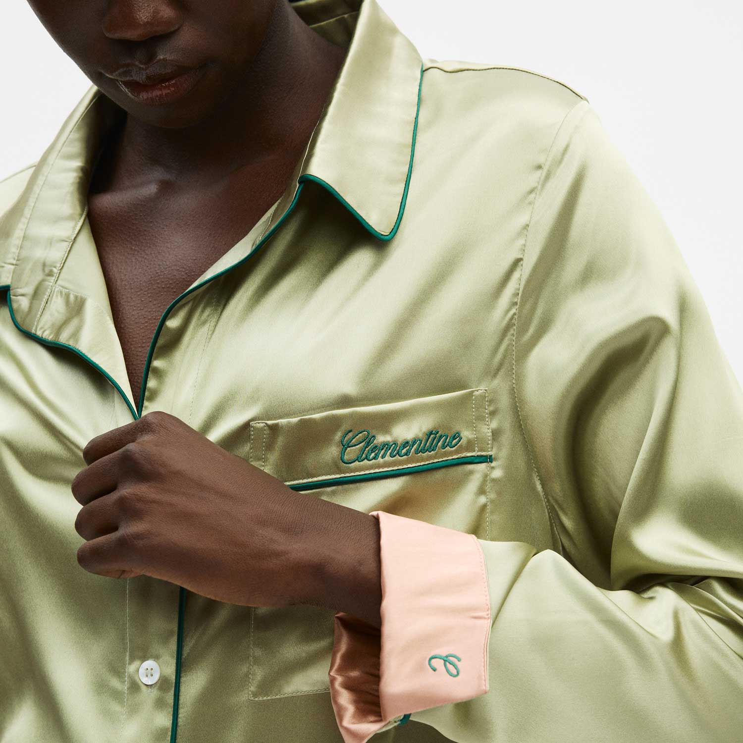 Organic Silk Long Pajama Shirt - Image 14
