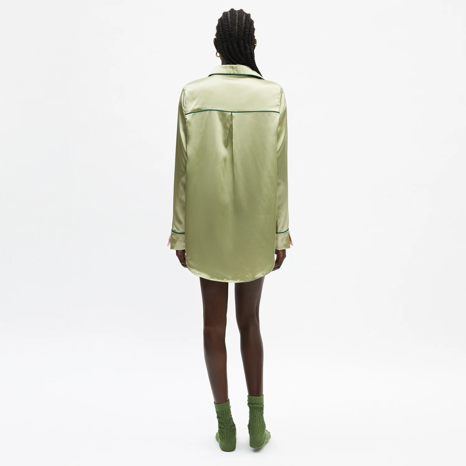 Organic Silk Long Pajama Shirt - Image 16