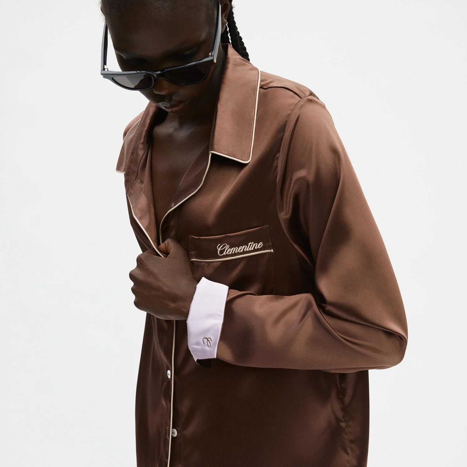 Organic Silk Long Pajama Shirt - Image 25