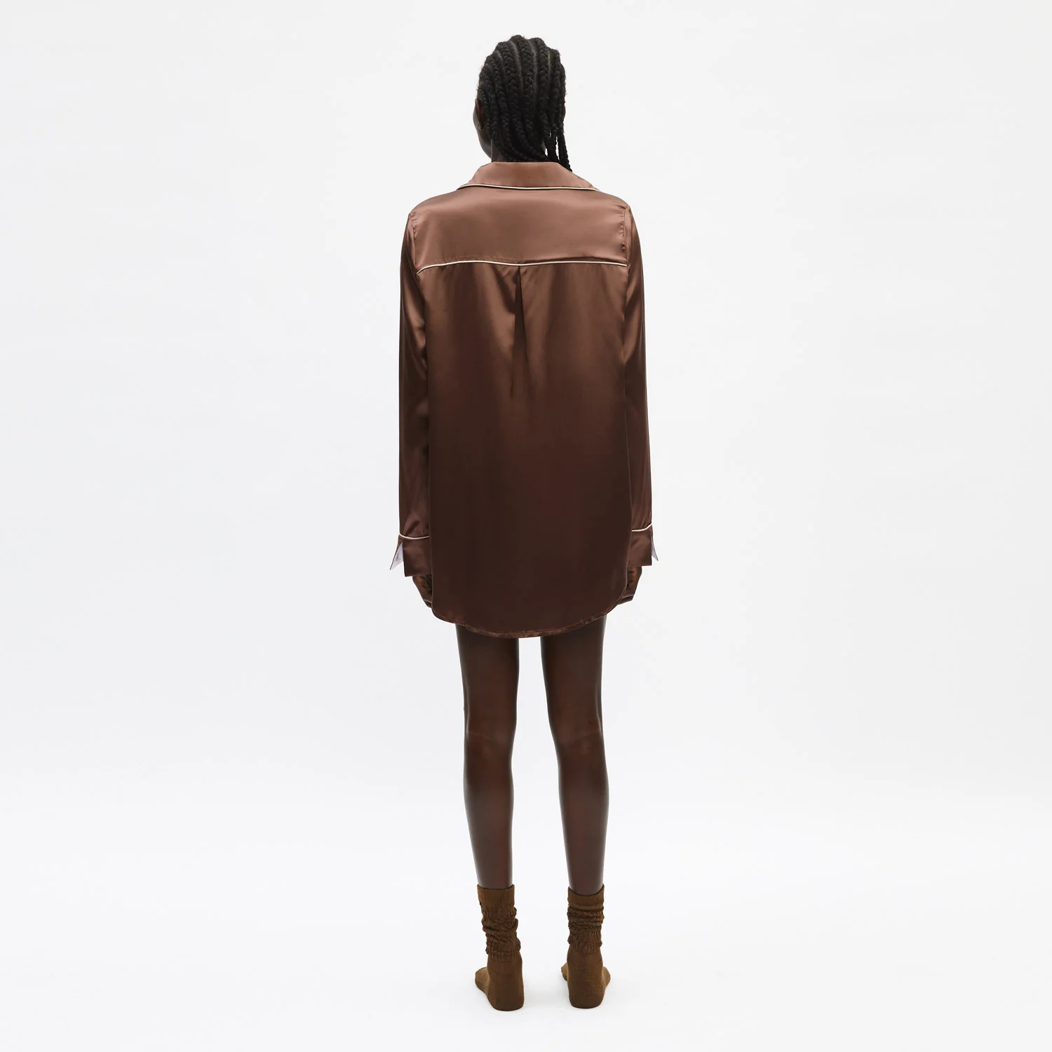 Organic Silk Long Pajama Shirt - Image 27
