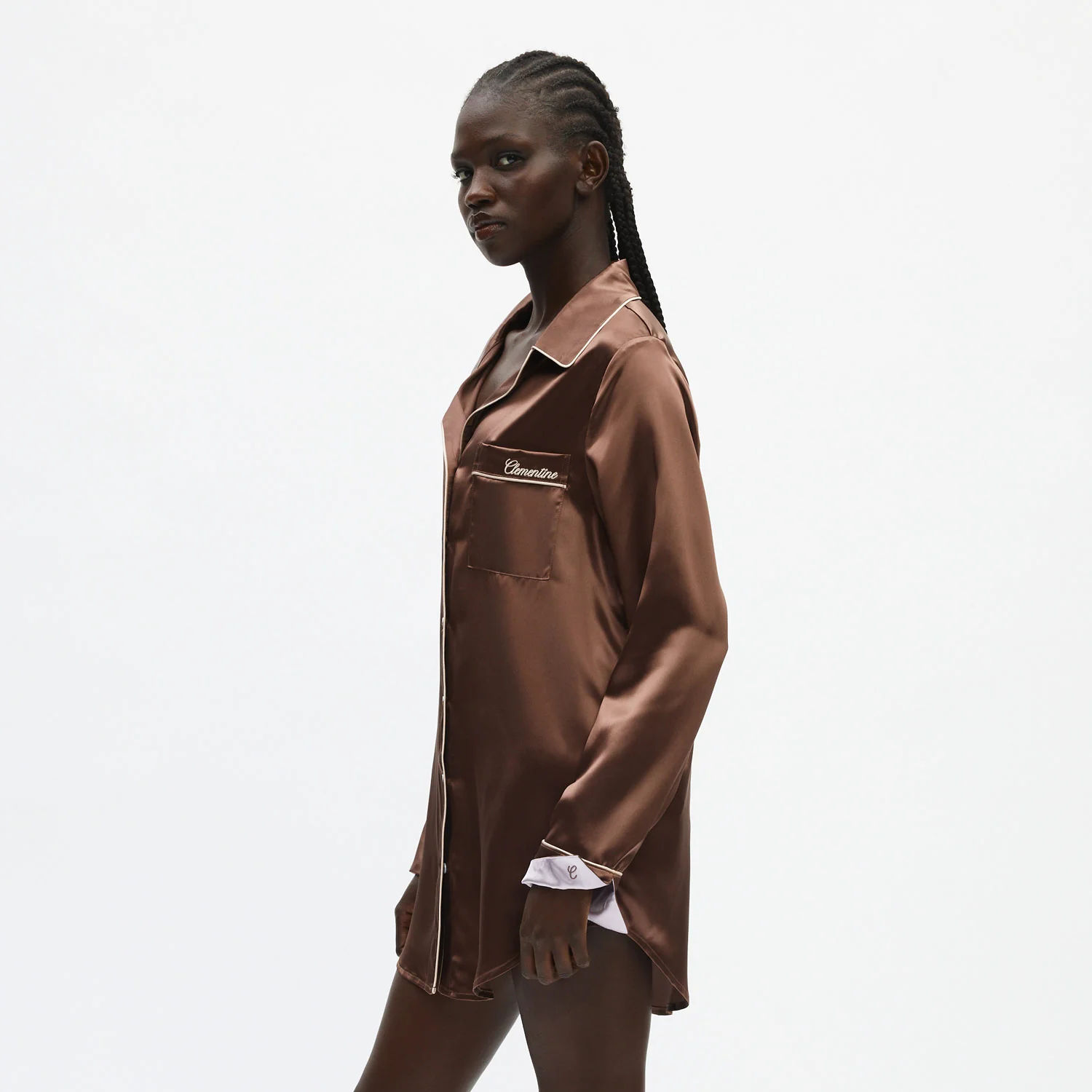 Organic Silk Long Pajama Shirt - Image 29