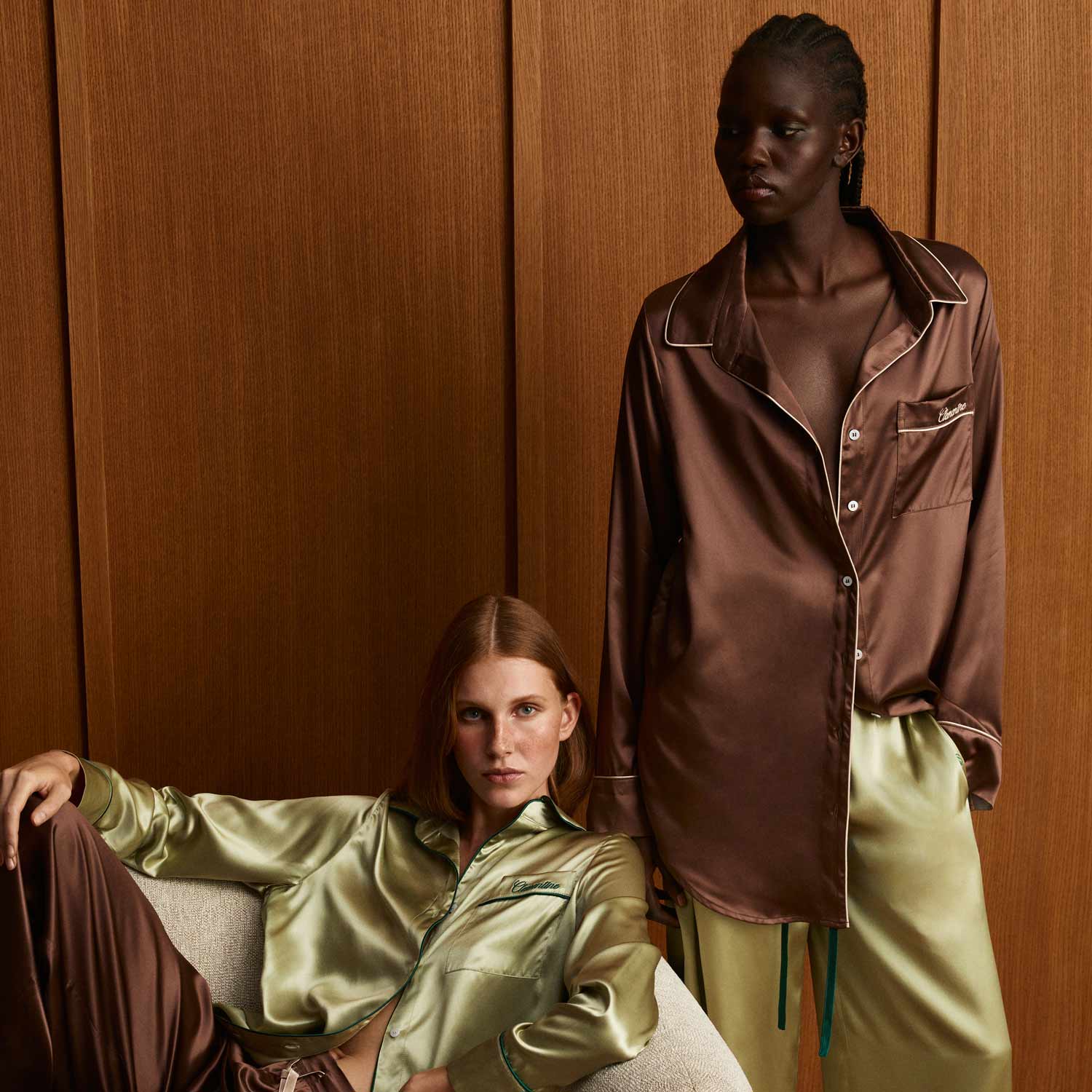 Organic Silk Long Pajama Shirt - Image 34
