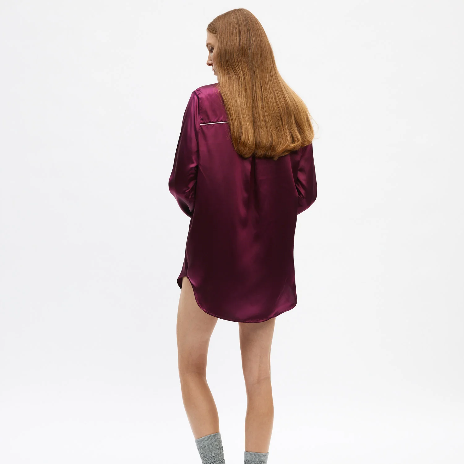 Organic Silk Long Pajama Shirt - Image 4