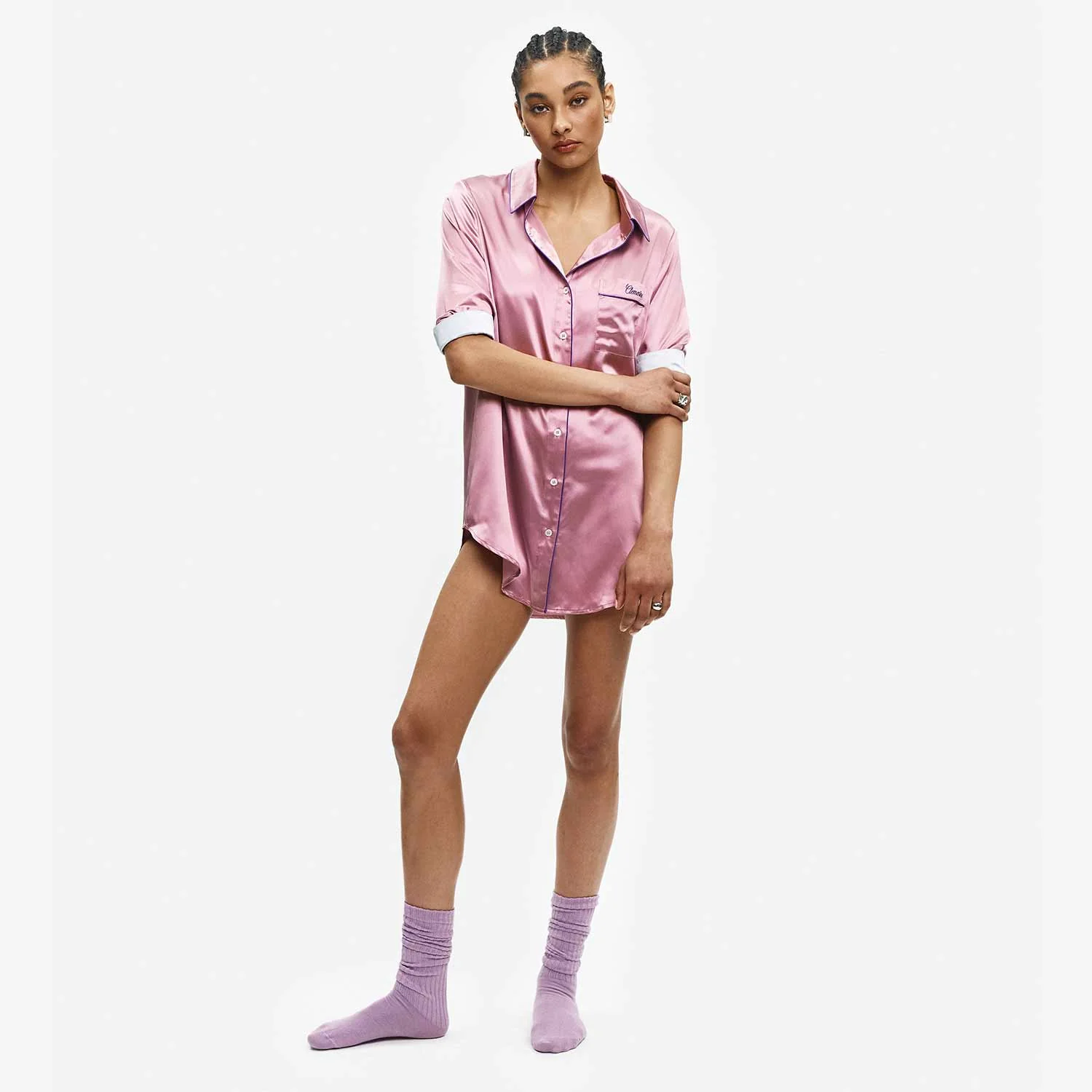 Organic Silk Long Pajama Shirt - Image 42