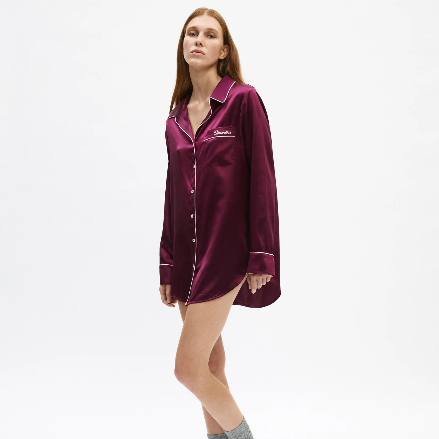 Organic Silk Long Pajama Shirt - Image 6