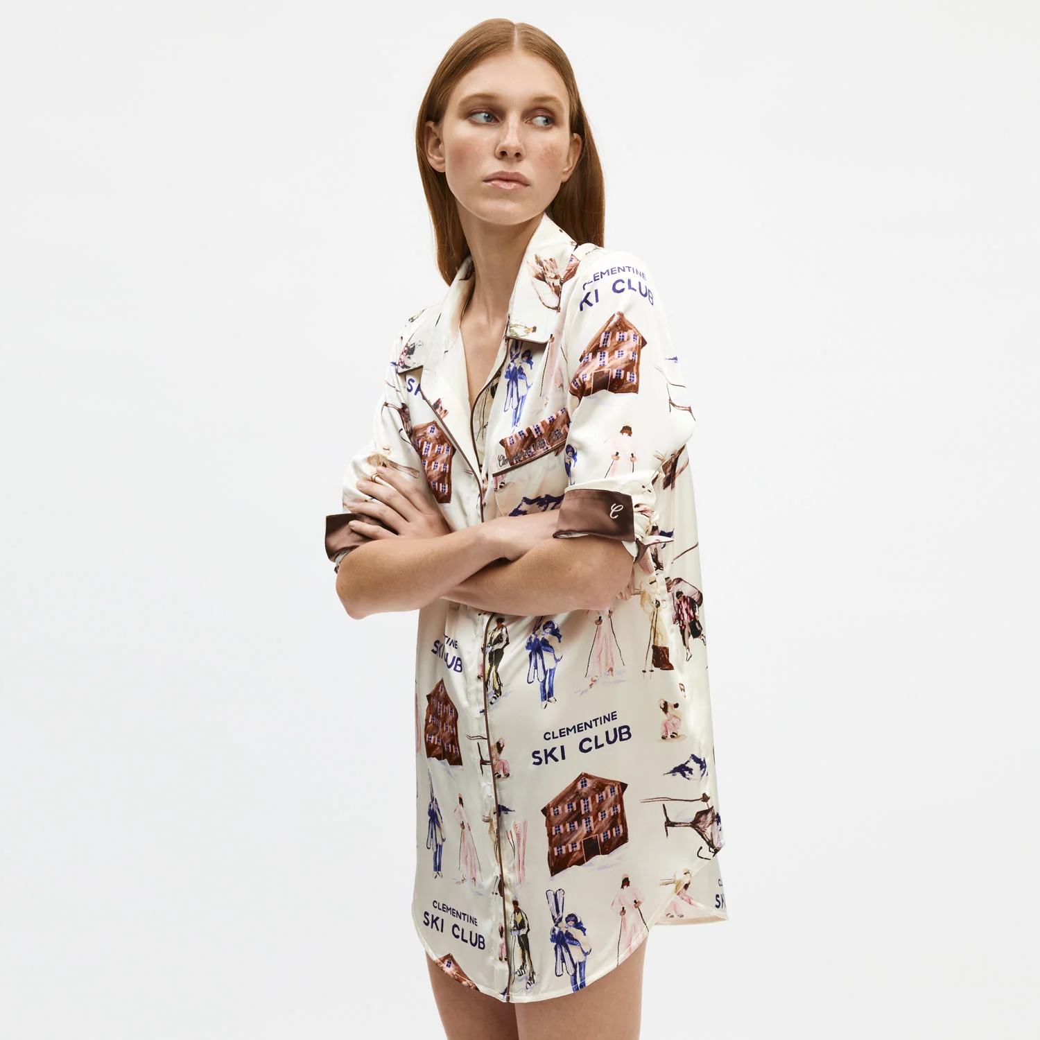 Ski Club Silk Long Pajama Set - Image 11