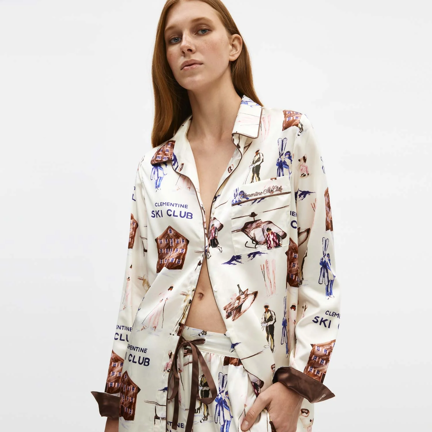 Ski Club Silk Long Pajama Set - Image 13