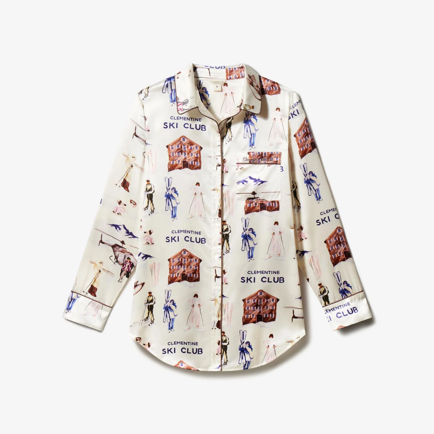 Ski Club Silk Long Pajama Set - Image 15