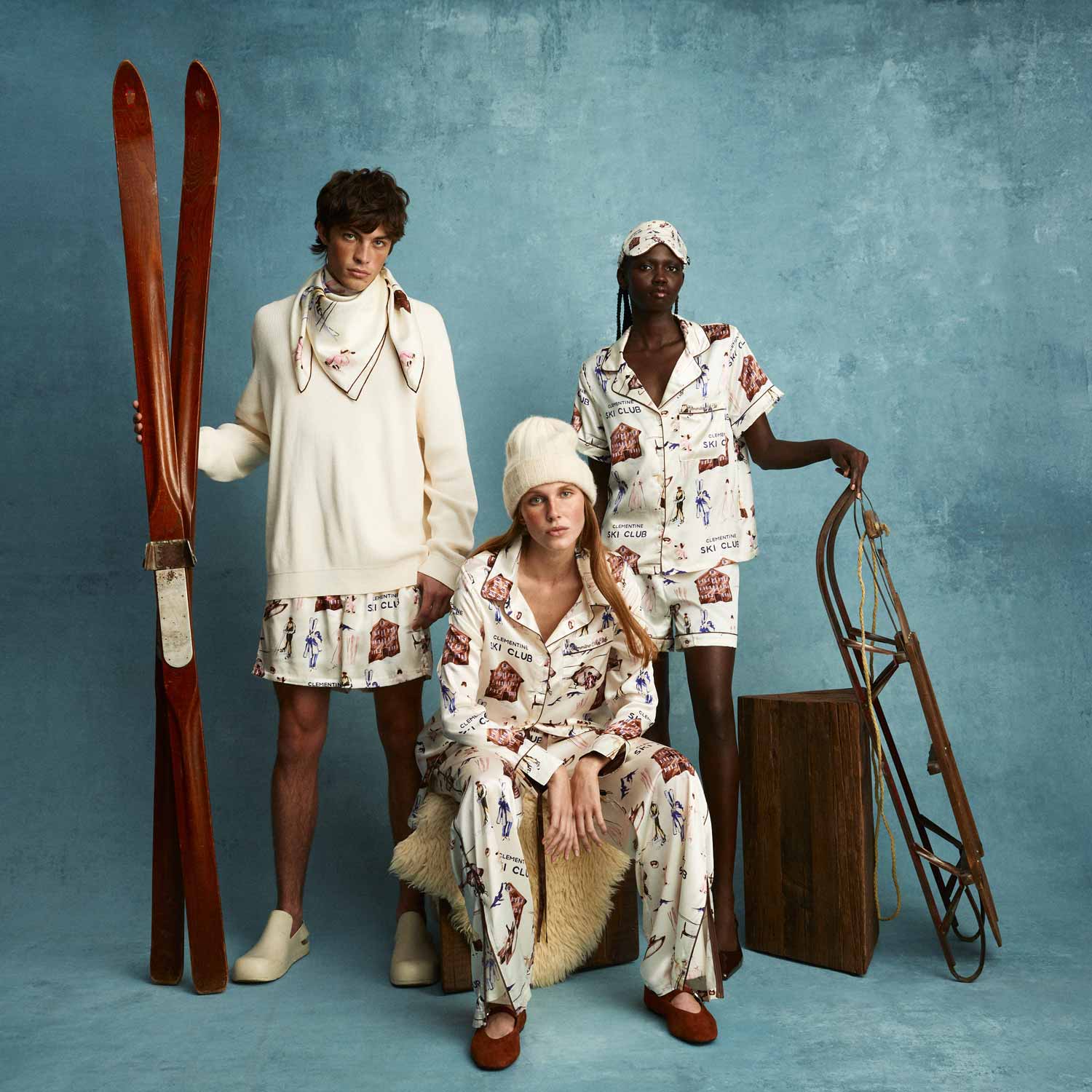 Ski Club Silk Long Pajama Set - Image 18