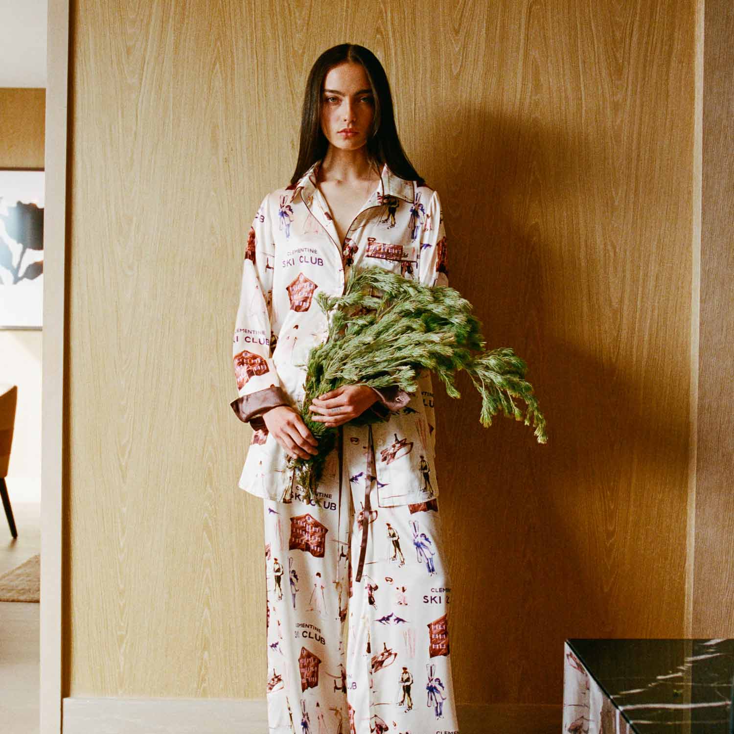Ski Club Silk Long Pajama Set - Image 24
