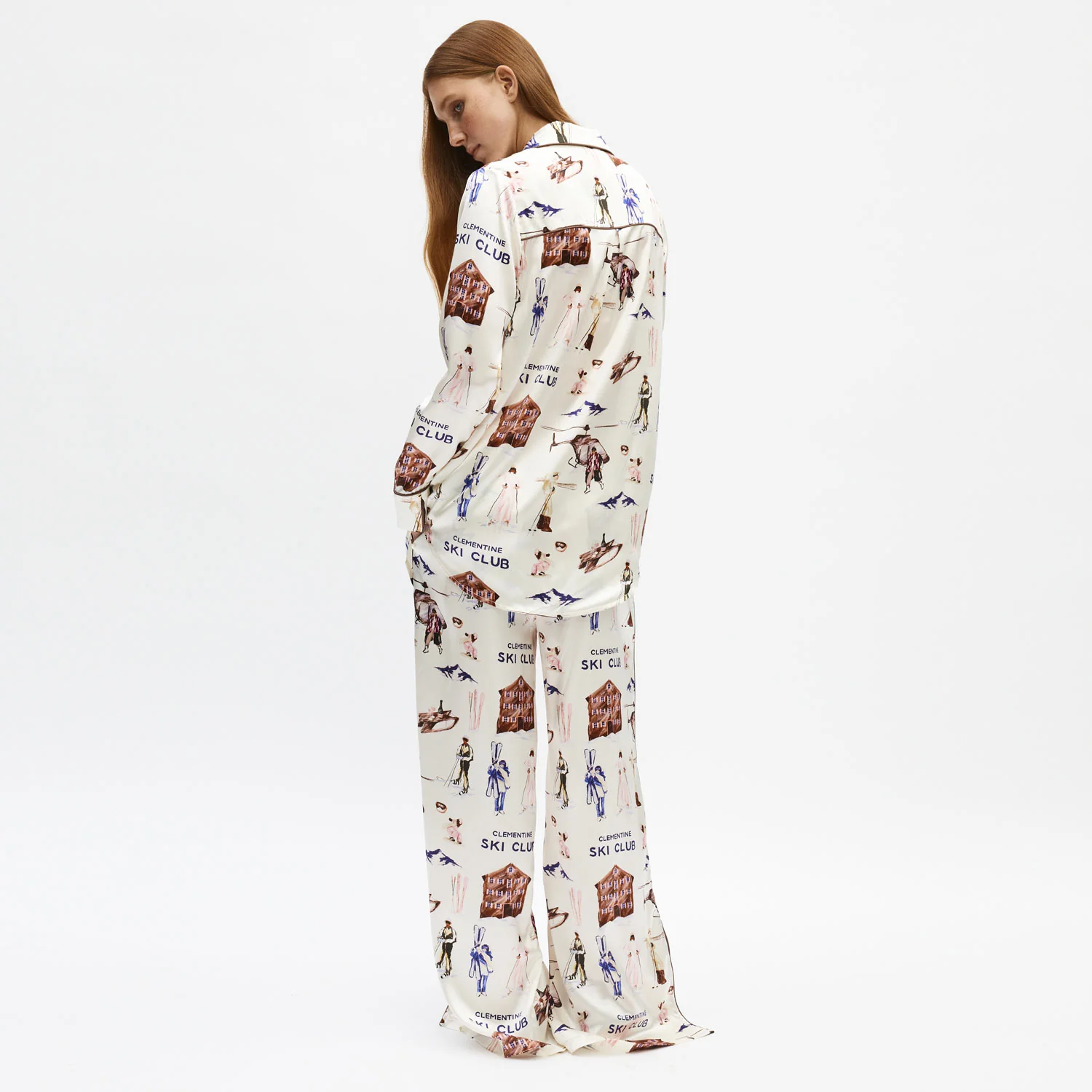 Ski Club Silk Long Pajama Set - Image 4