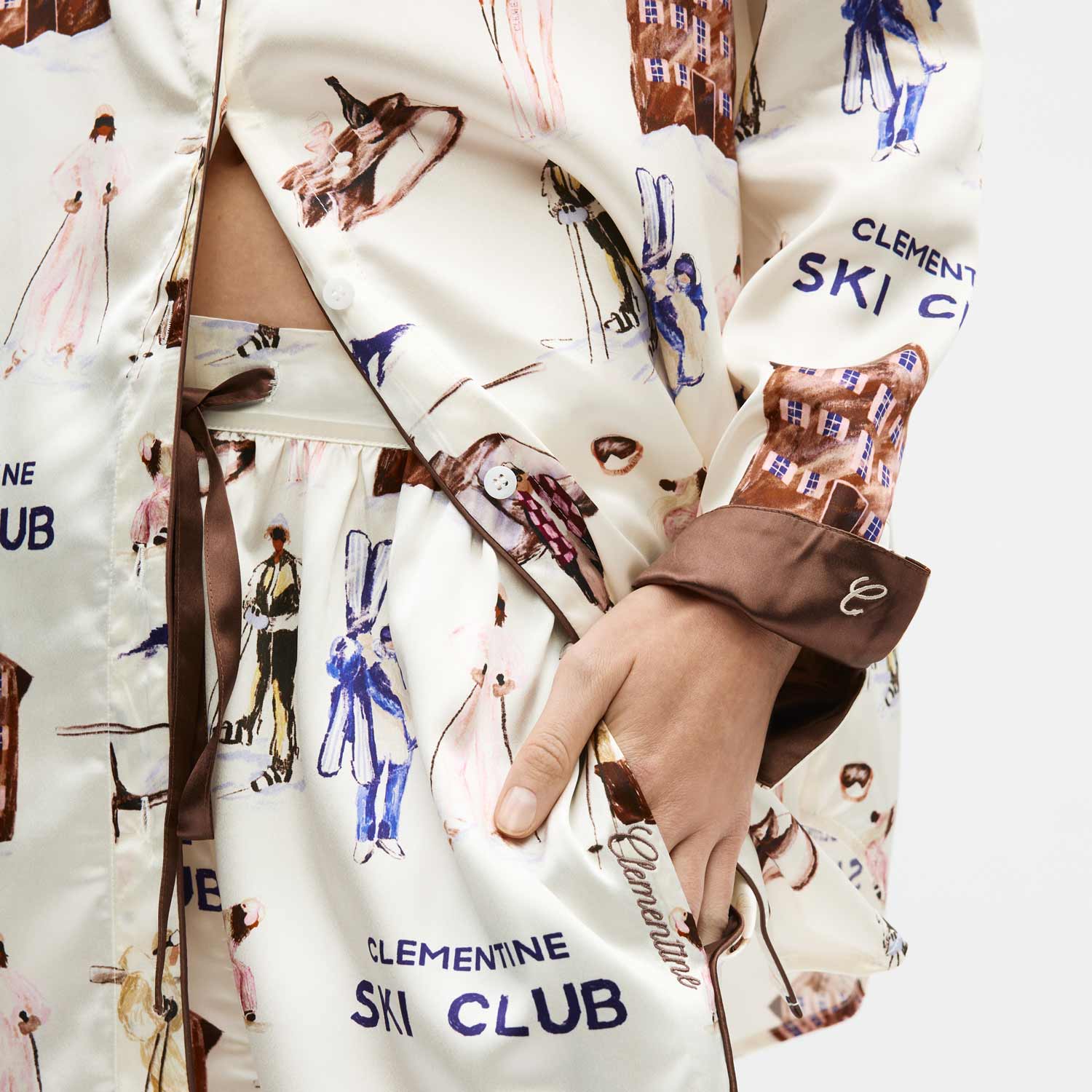 Ski Club Silk Long Pajama Set - Image 6
