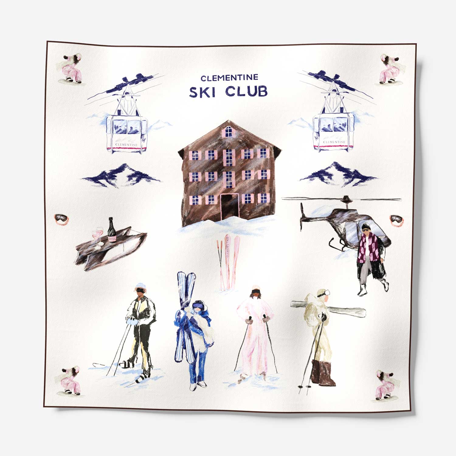 Ski Club Silk Scarf 90 - Image 15