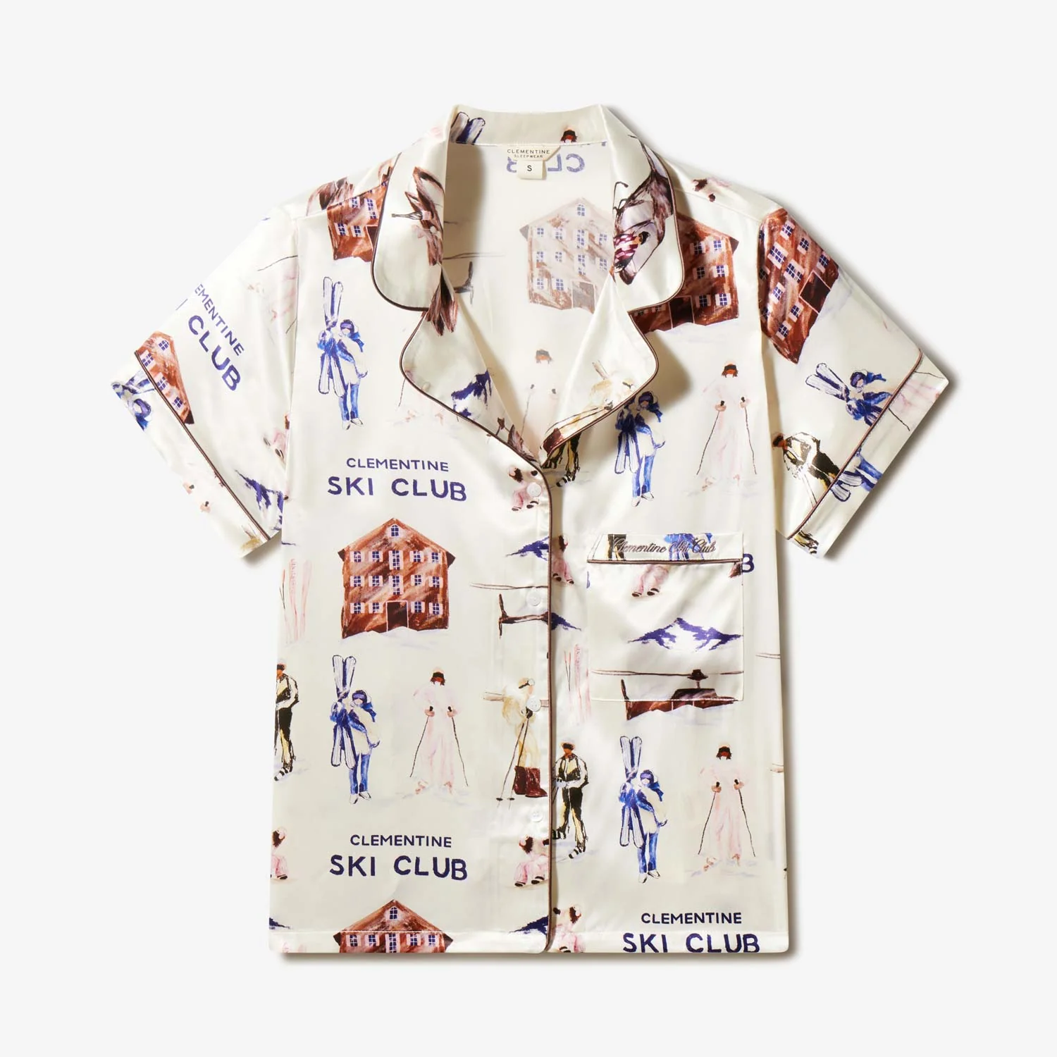 Ski Club Silk Short Pajama Set - Image 11