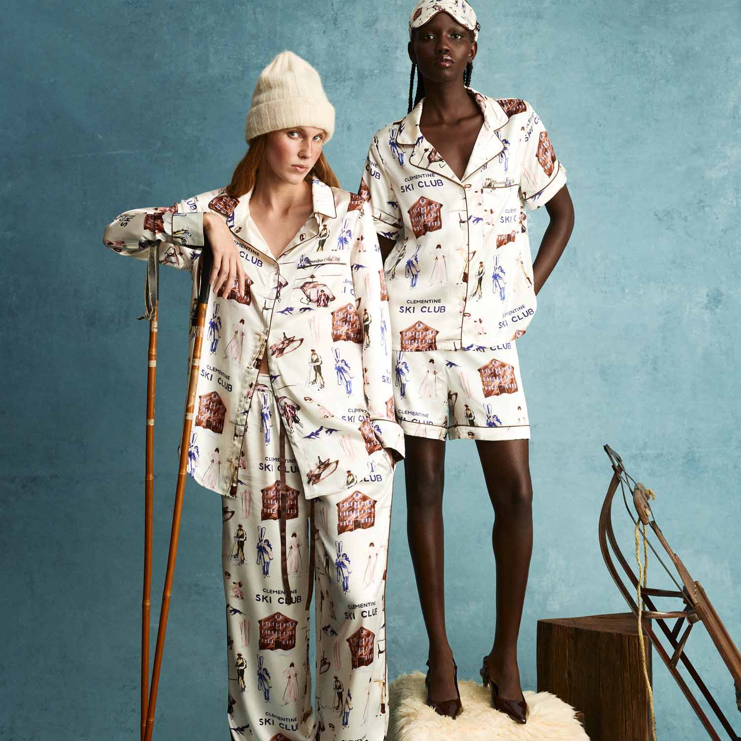 Ski Club Silk Short Pajama Set - Image 14