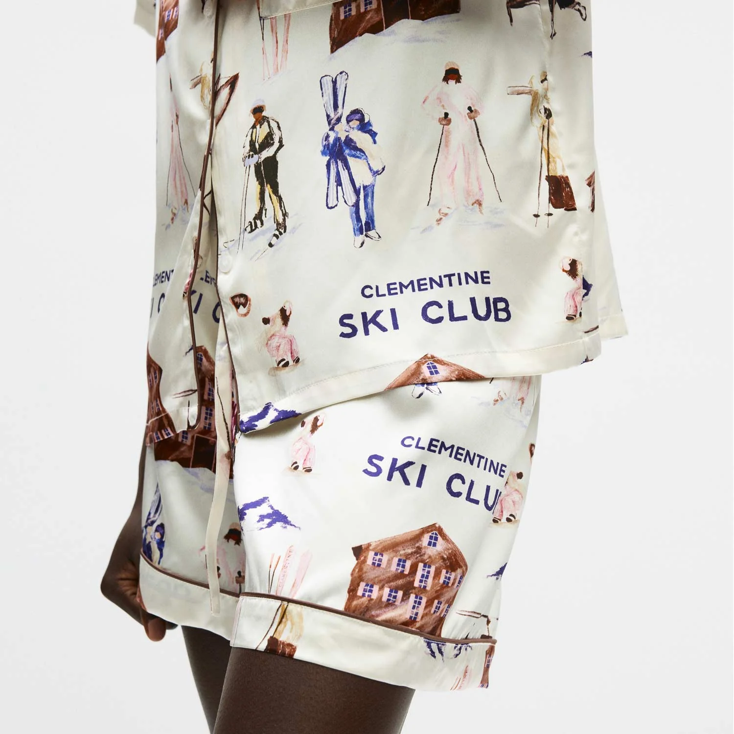 Ski Club Silk Short Pajama Set - Image 5