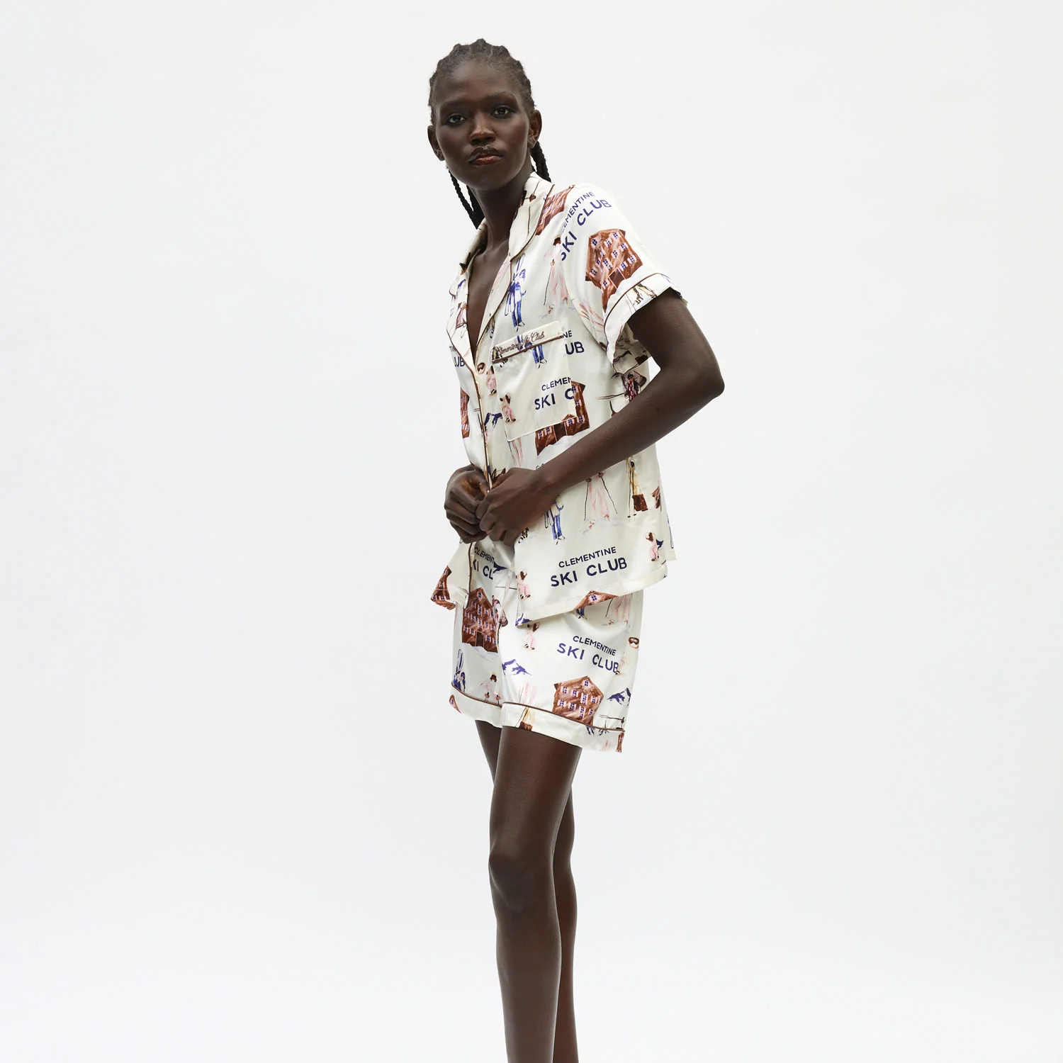 Ski Club Silk Short Pajama Set - Image 9
